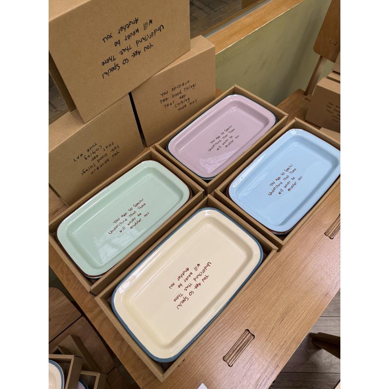 大美陶瓷 |英伦陶瓷长盘点心甜品托盘小食碟辅食零食盘高温釉下彩