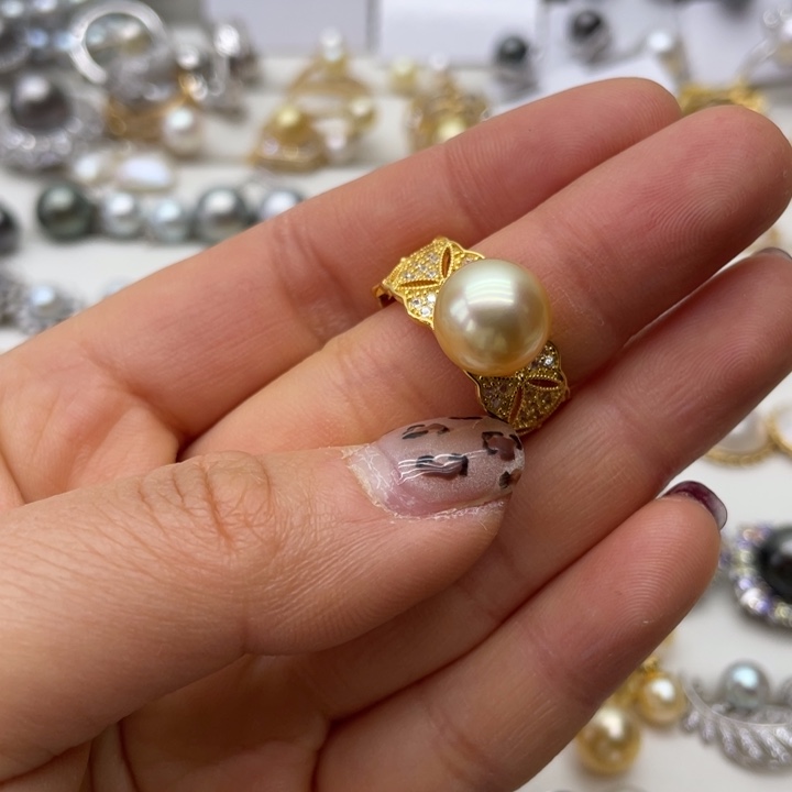 海水珍珠戒指银S925镶嵌