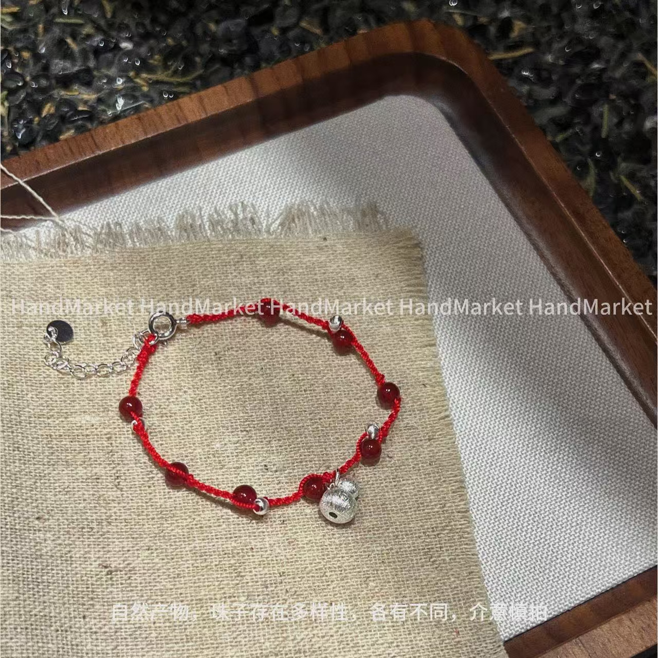 925银手链 JIUJIU【红豆葫芦】时尚百搭简约手工编织葫芦手链1108