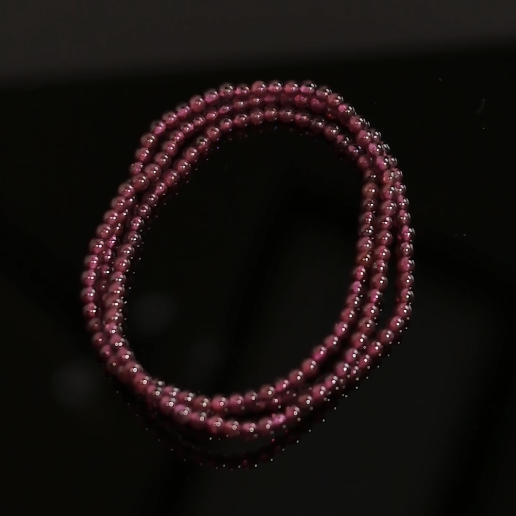 天然石榴石手串3圈