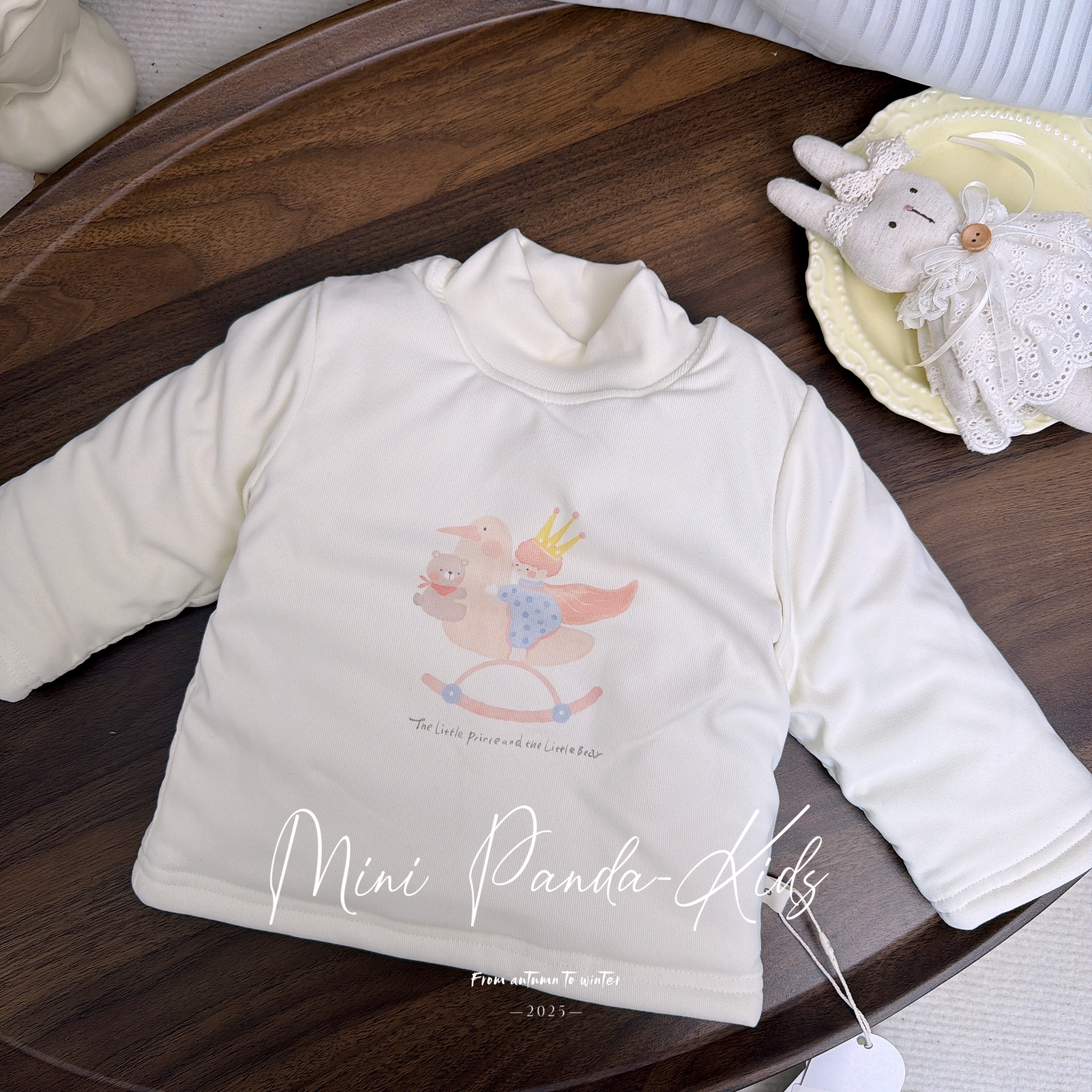 【现货】超厚夹棉小王子印花打底衫