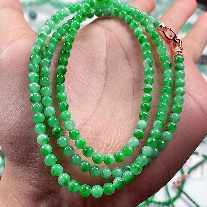 翡翠手链未镶嵌卡4+