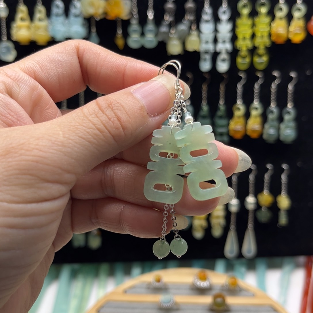 蛇纹石玉发饰合金