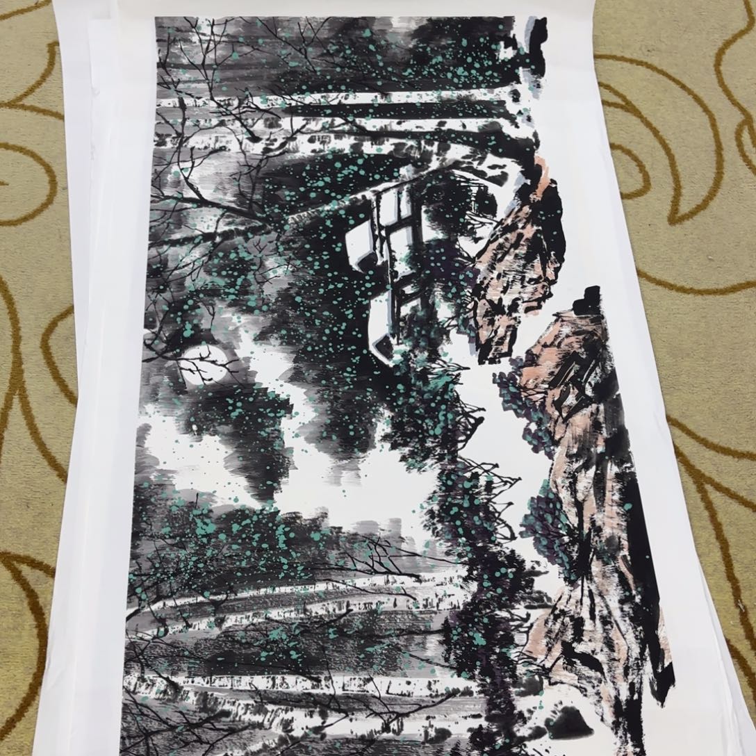 月***子国画修景玉四尺童