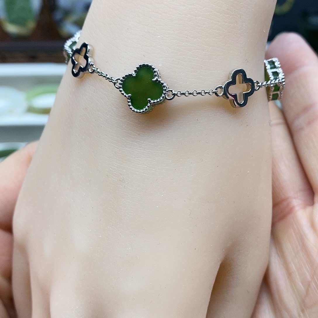 【闪购商品】和田玉手链银S925镶嵌