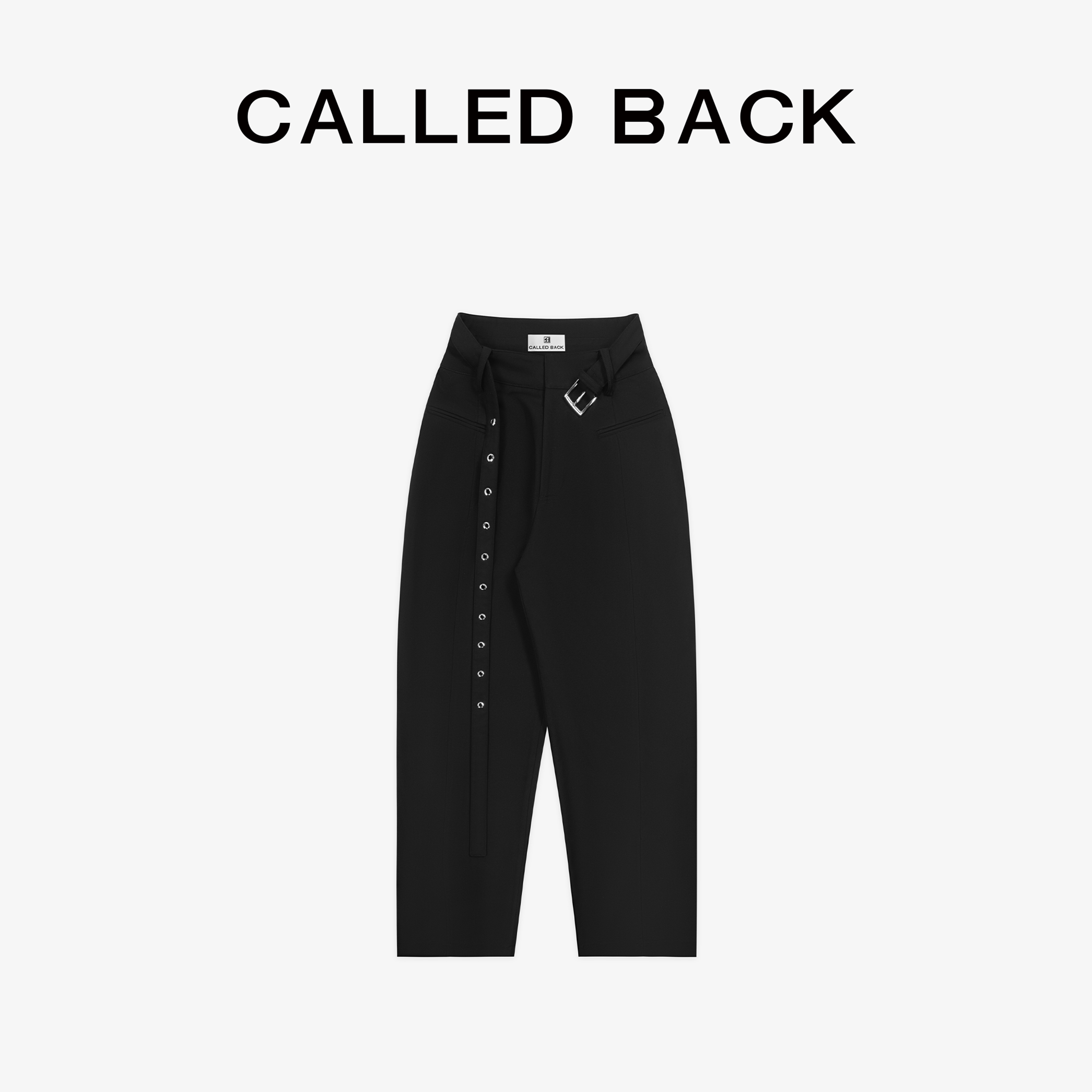 2025春季腰带设计高腰西裤宽松清爽可调节腰头240325