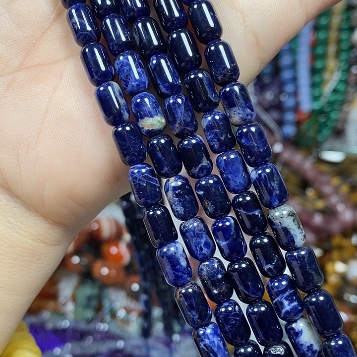 玛瑙/玉髓未镶嵌珠宝半成品天然蓝纹卡6*9mm短条