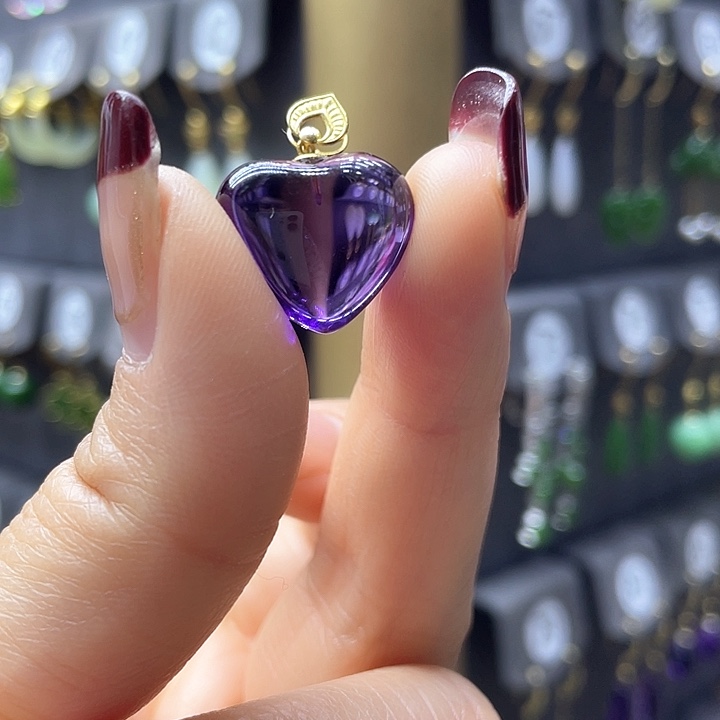 紫晶耳饰18K金镶嵌耳饰