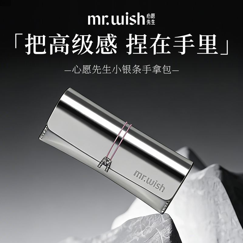 Mr.wish/心愿先生小银条手拿包美甲笔收纳工具便携高级感