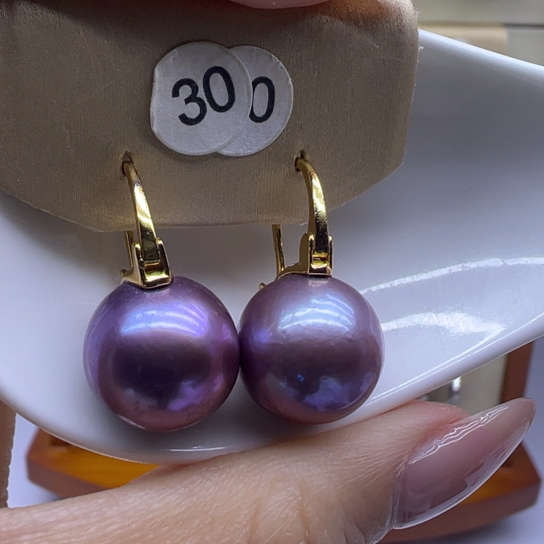 银S925镶嵌淡水珍珠耳饰