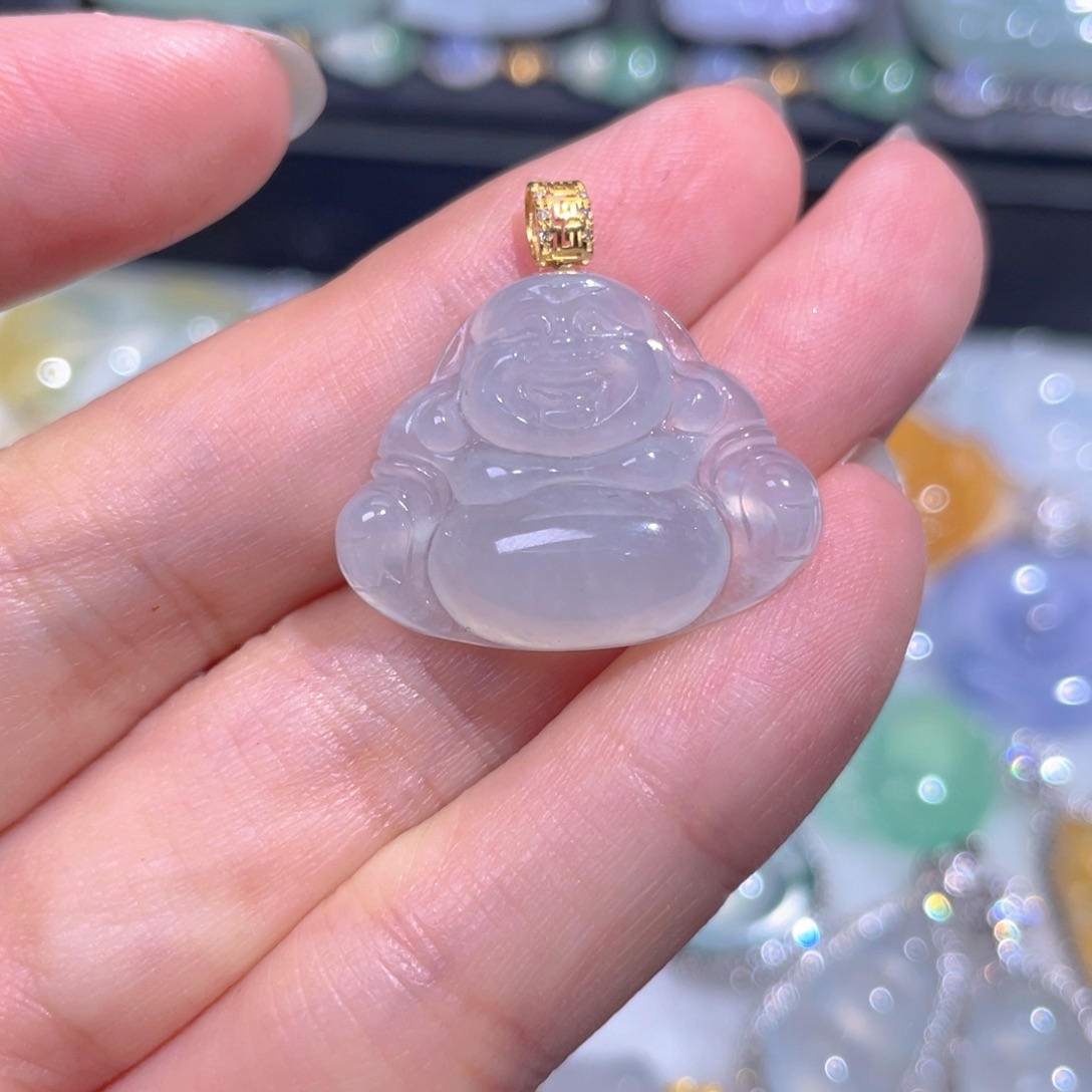 颈饰18K金镶嵌翡翠翡翠