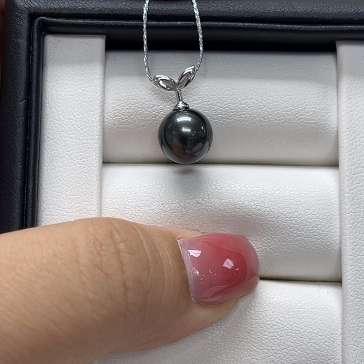 银S925镶嵌海水珍珠颈饰大溪地9-10mm102