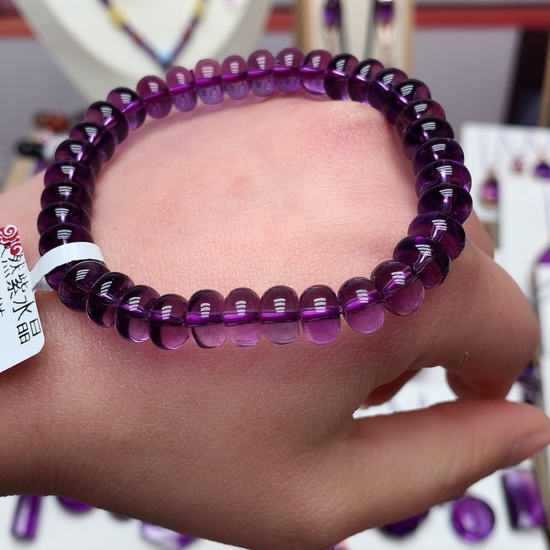 紫晶算盘珠手串未镶嵌