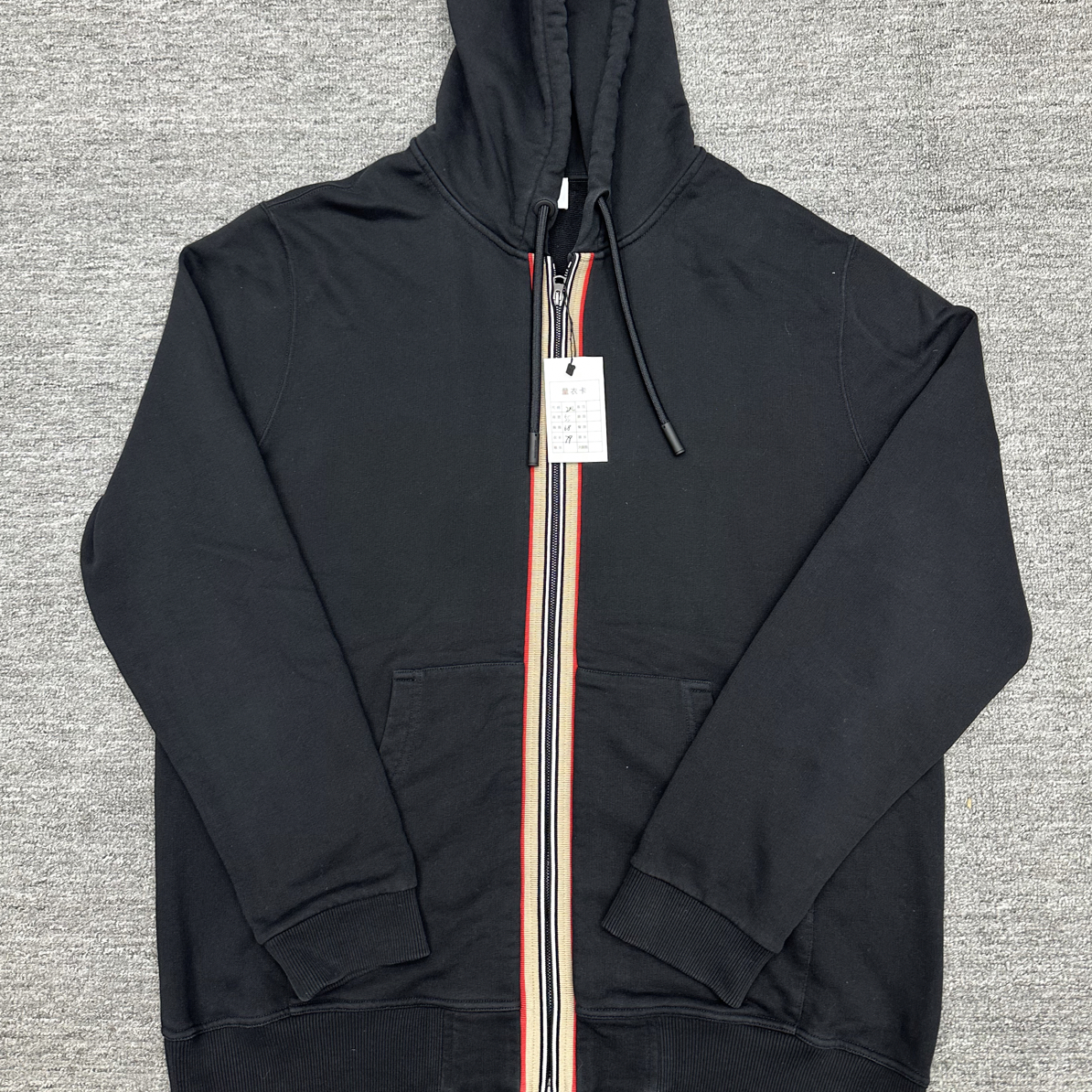 99新 BURBERRY/博柏利 2xl Burberry 条纹拉链帽衫