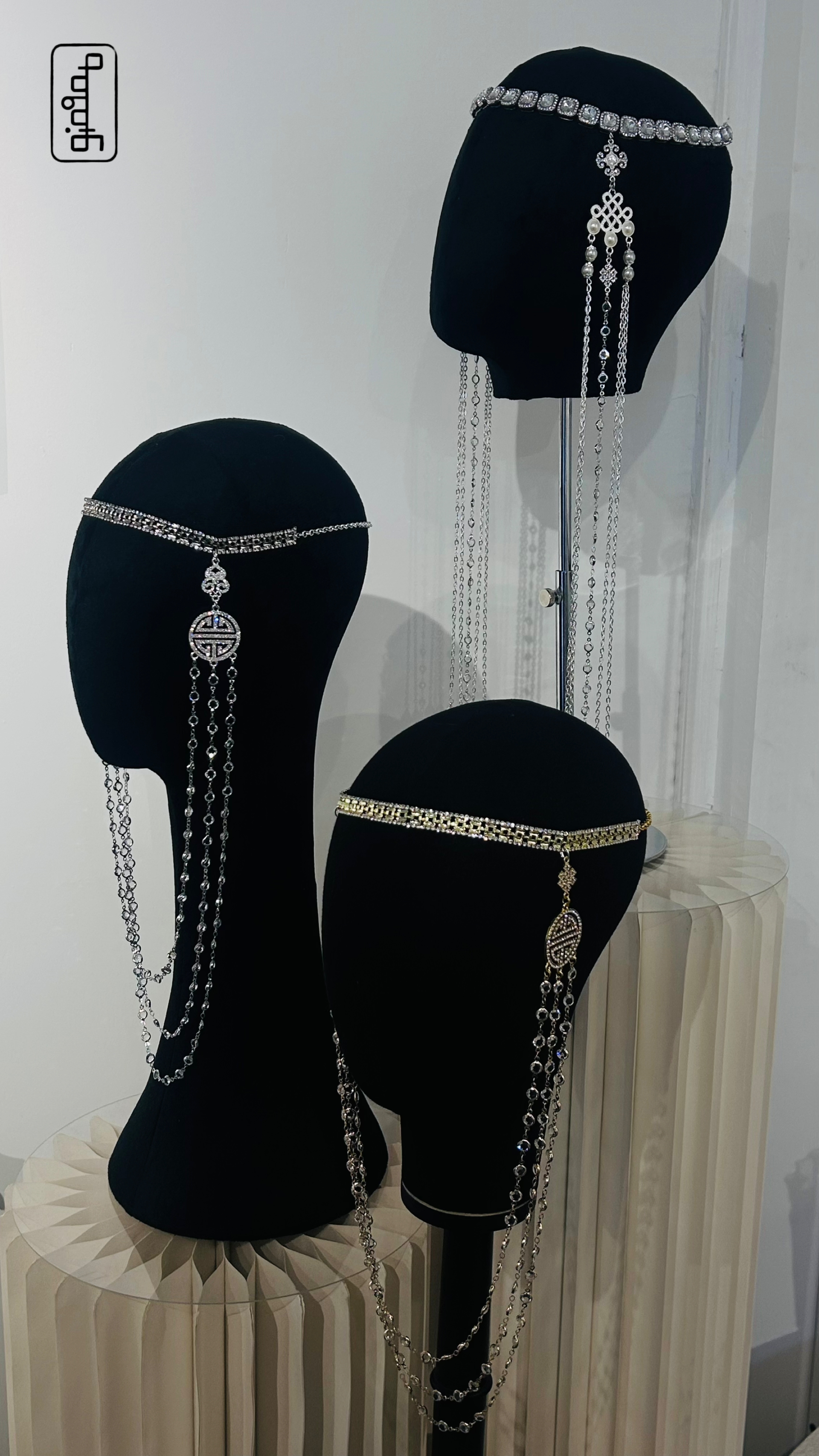 带钻手工制作镀银头饰