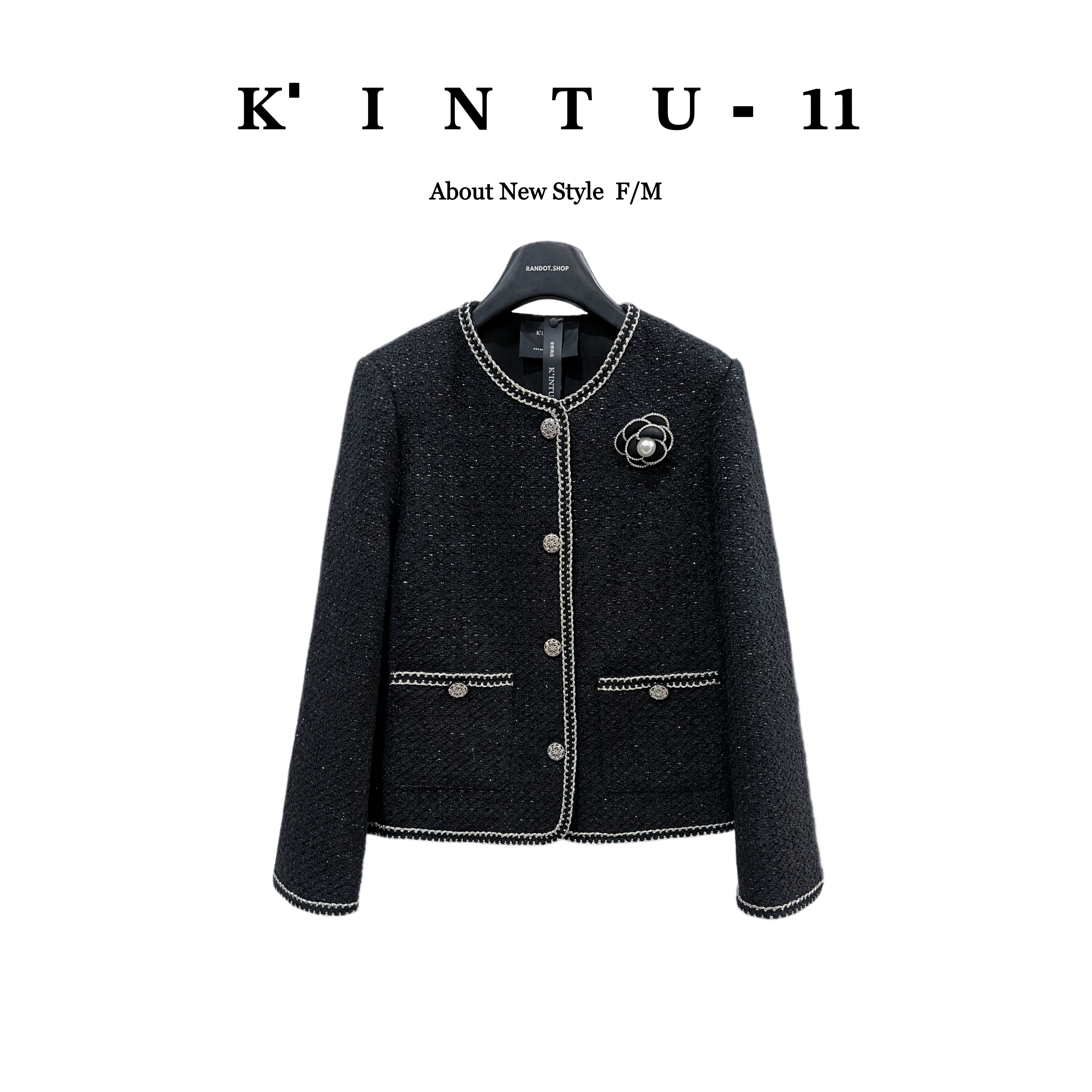  【K-11】原创设计“90%白鹅绒+绵羊毛”经典色系浮雕扣小香外套7691