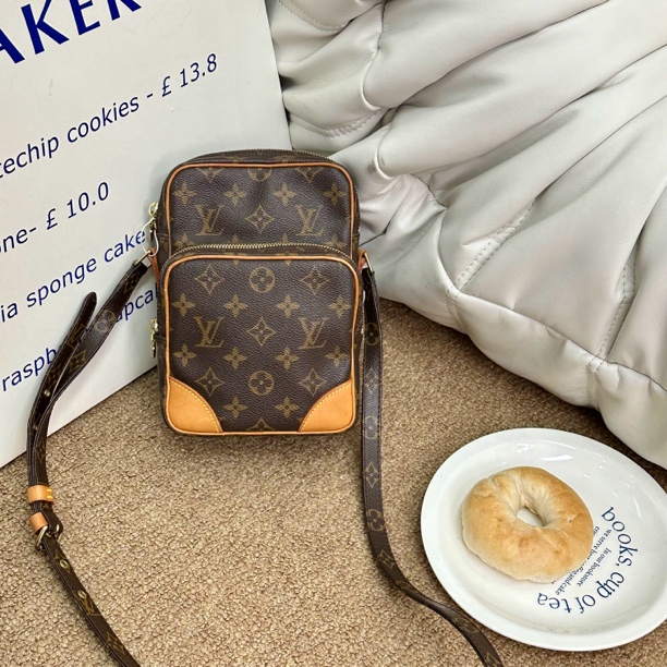 95新 LouisVuitton/路易威登 老花相机包