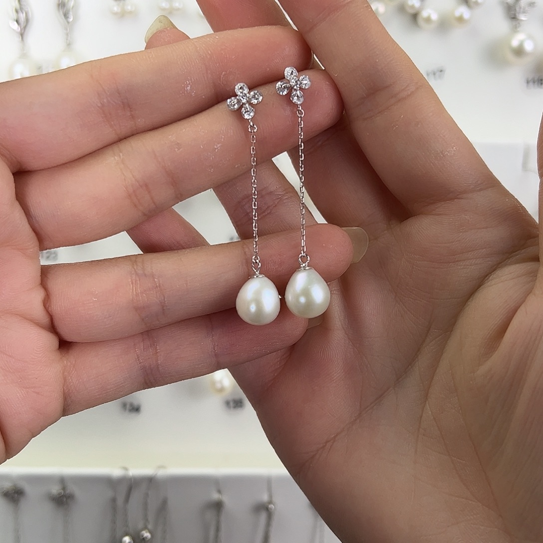 *****淡水珍珠耳饰银S925镶嵌