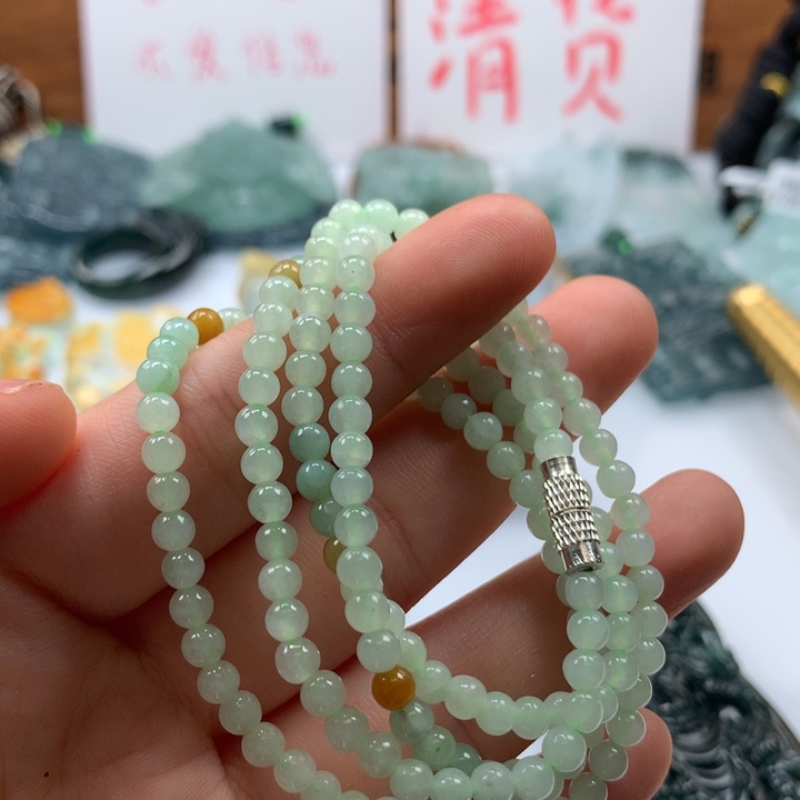 翡翠颈饰未镶嵌保真天然A货翡翠