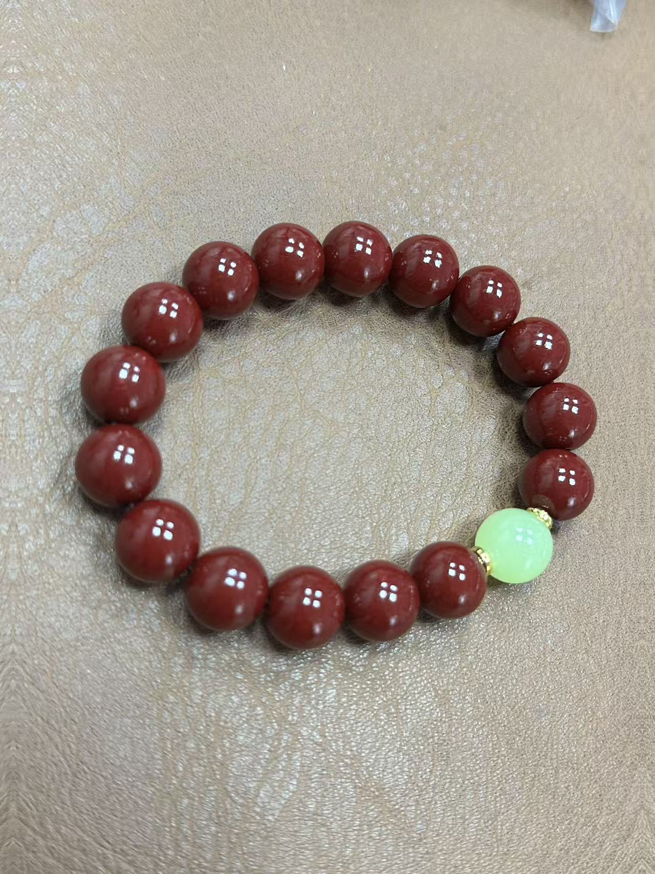 含辰砂工艺品朱砂手串（无礼盒）ZS-405