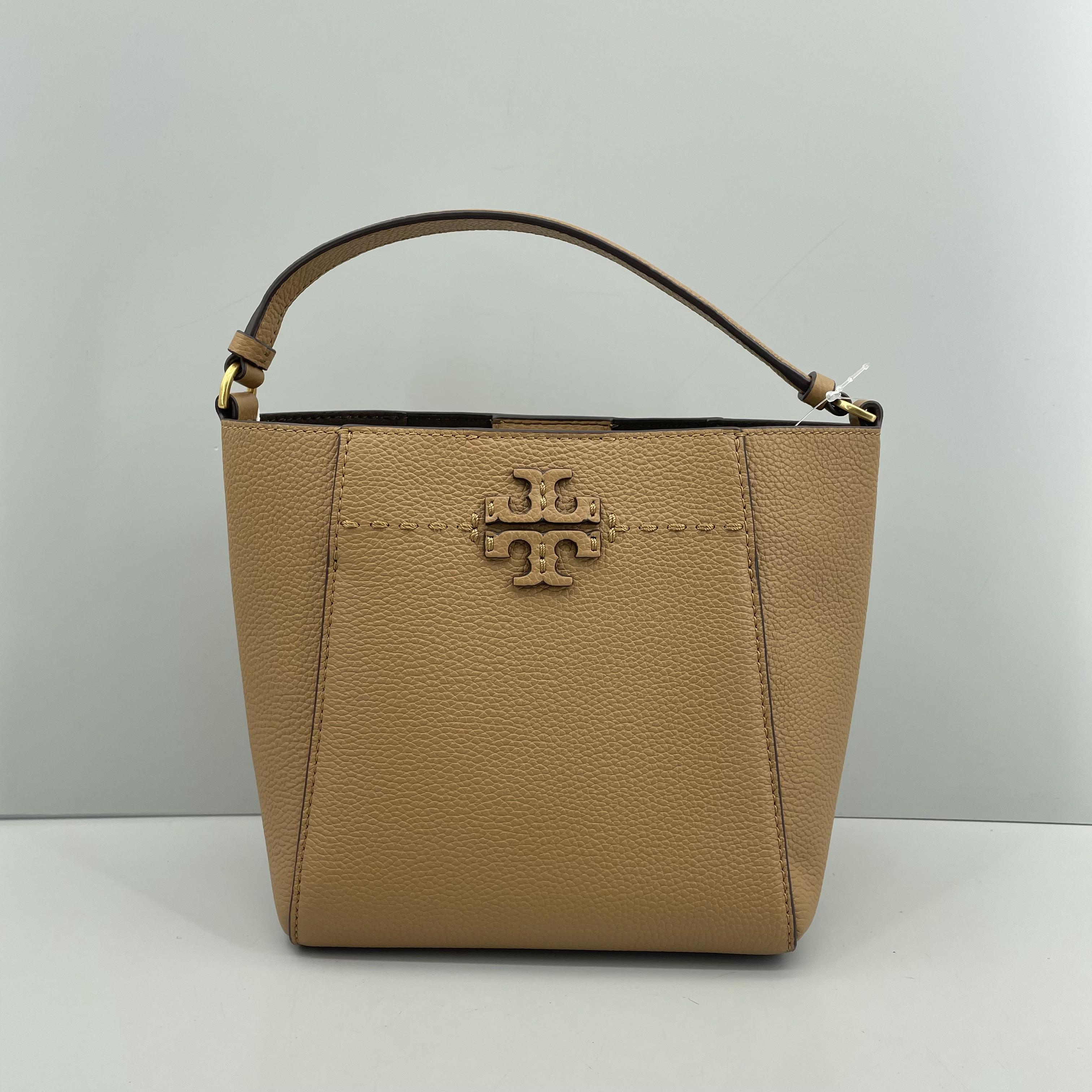99新 TORY BURCH/汤丽柏琦 棕色变形水桶包 18*20*10cmE010704