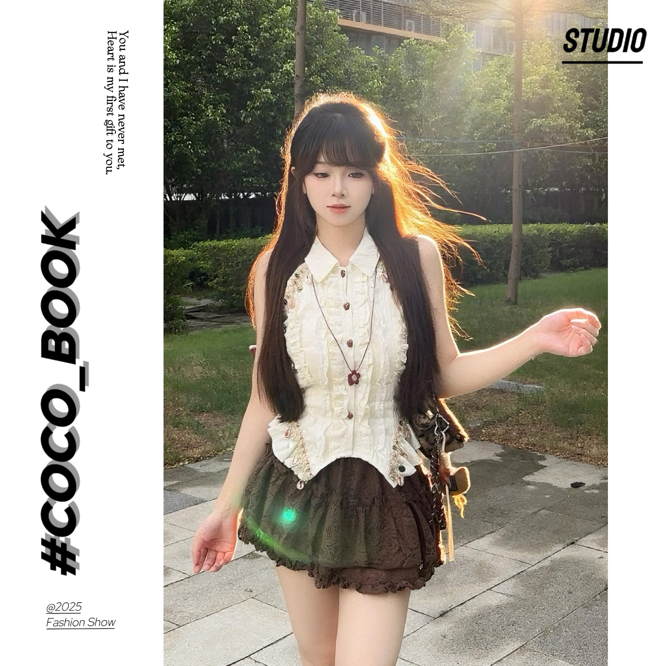 CoCo【套装】沙漠玫瑰蕾丝显瘦辣妹短款夏季复古小众纯欲设计感