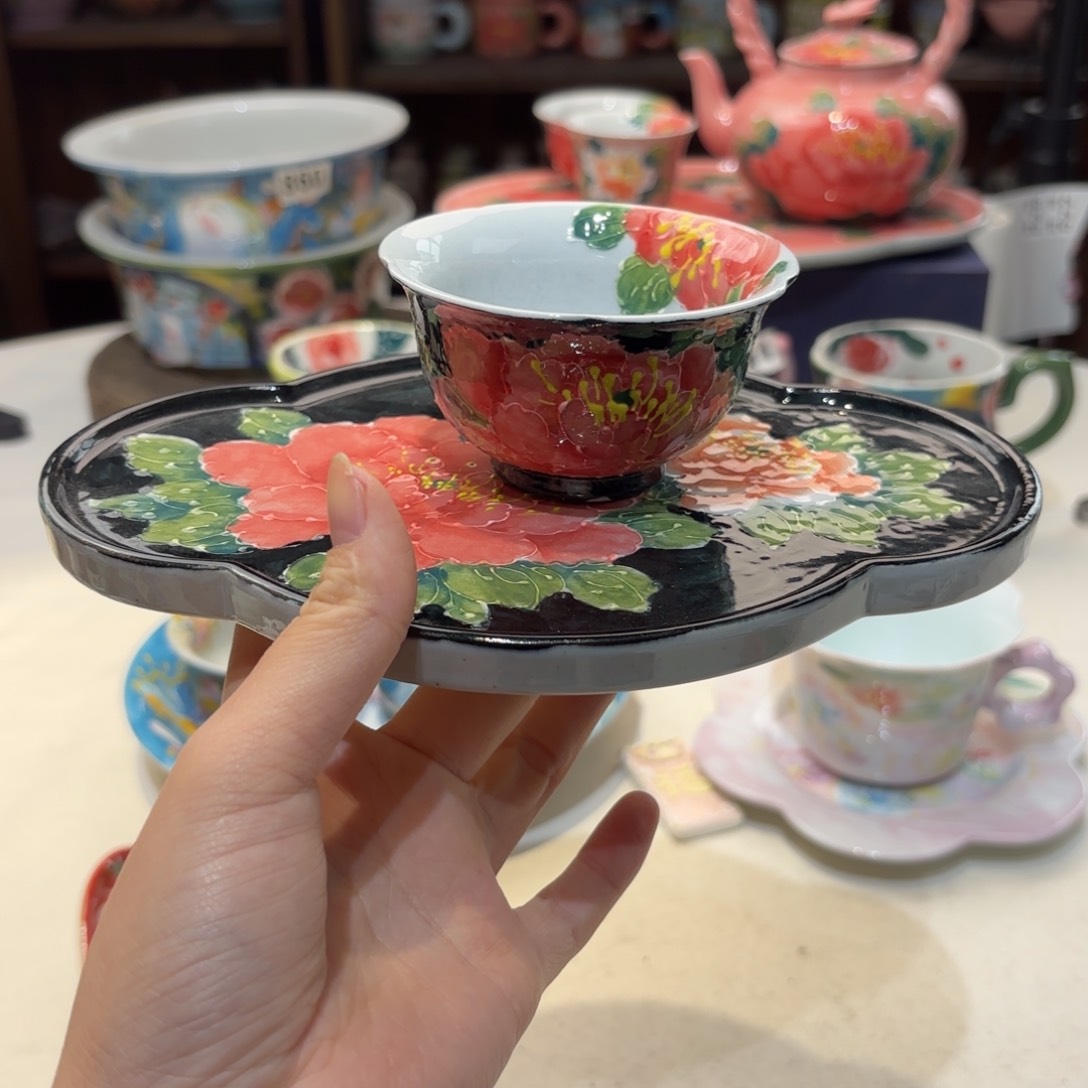 舟*景德镇手绘高温釉下彩陶瓷茶具