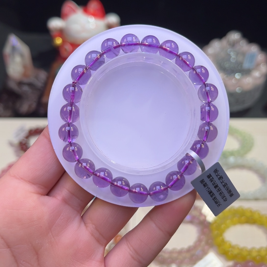 水晶手串未镶嵌浓郁玻利维亚紫晶8.3mm