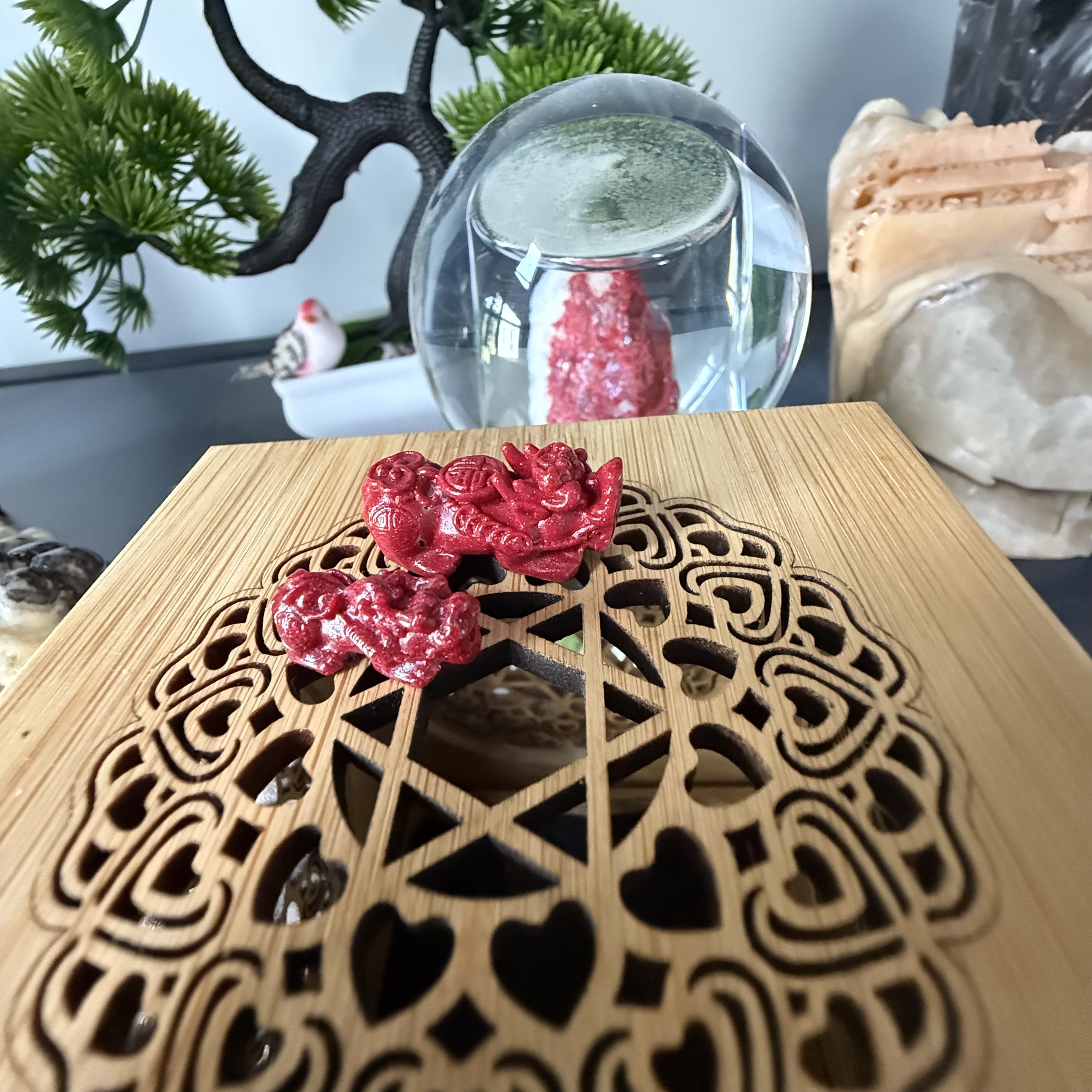 天然辰砂万山辰砂产地马仙溪(大红晶貔貅）单个链接