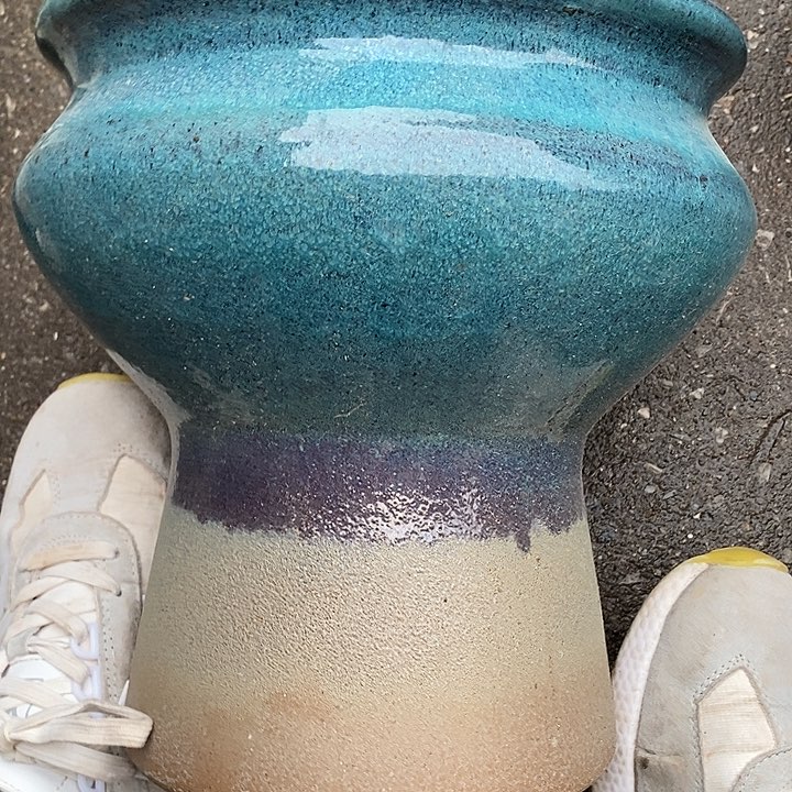 紫砂花盆高约26口约24