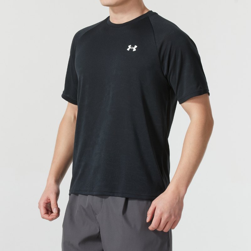 安德玛男子短袖流光风2025新款运动快干训练T恤透气训练服