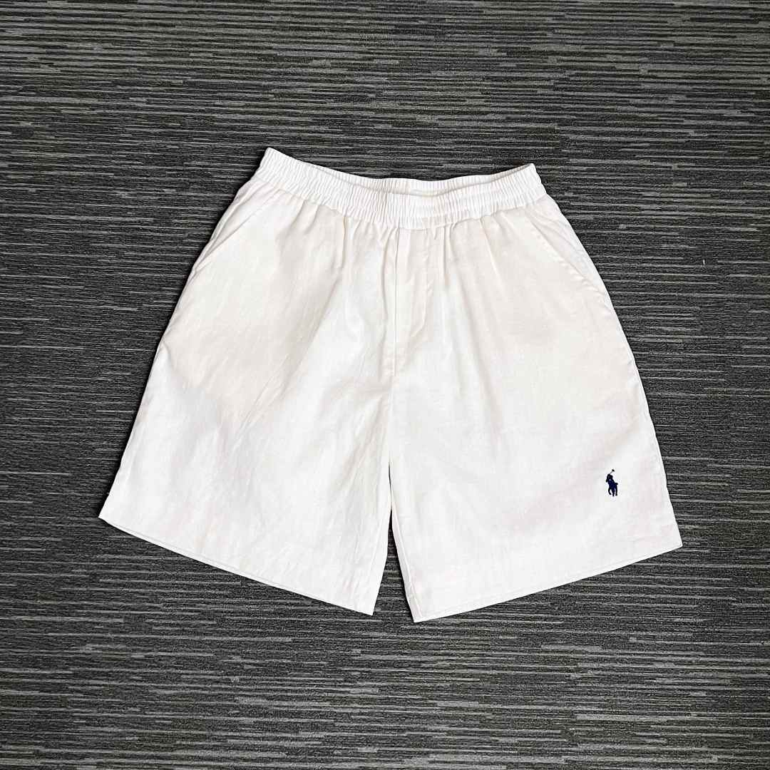 【群总专属】亚麻休闲短裤 小马刺绣五分裤百搭防晒老钱【25SS-224】