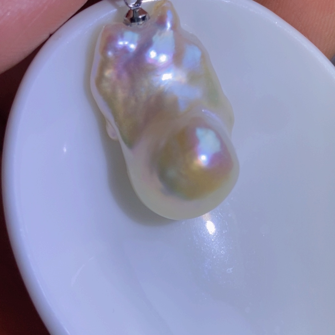 银S925镶嵌天然淡水珍珠淡水珍珠