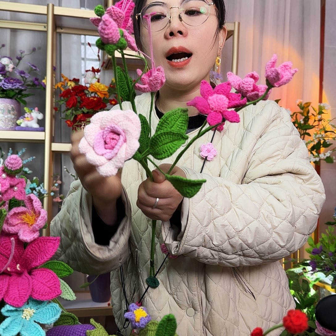 纯手工钩织钩织花束