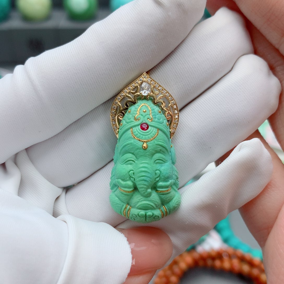 绿松石其他18K金镶嵌