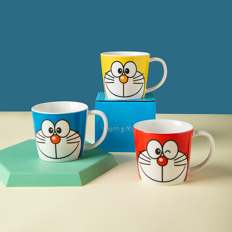 哆啦A梦猫猫杯马克杯高颜值可爱叮当猫杯子学生陶瓷水杯早餐杯