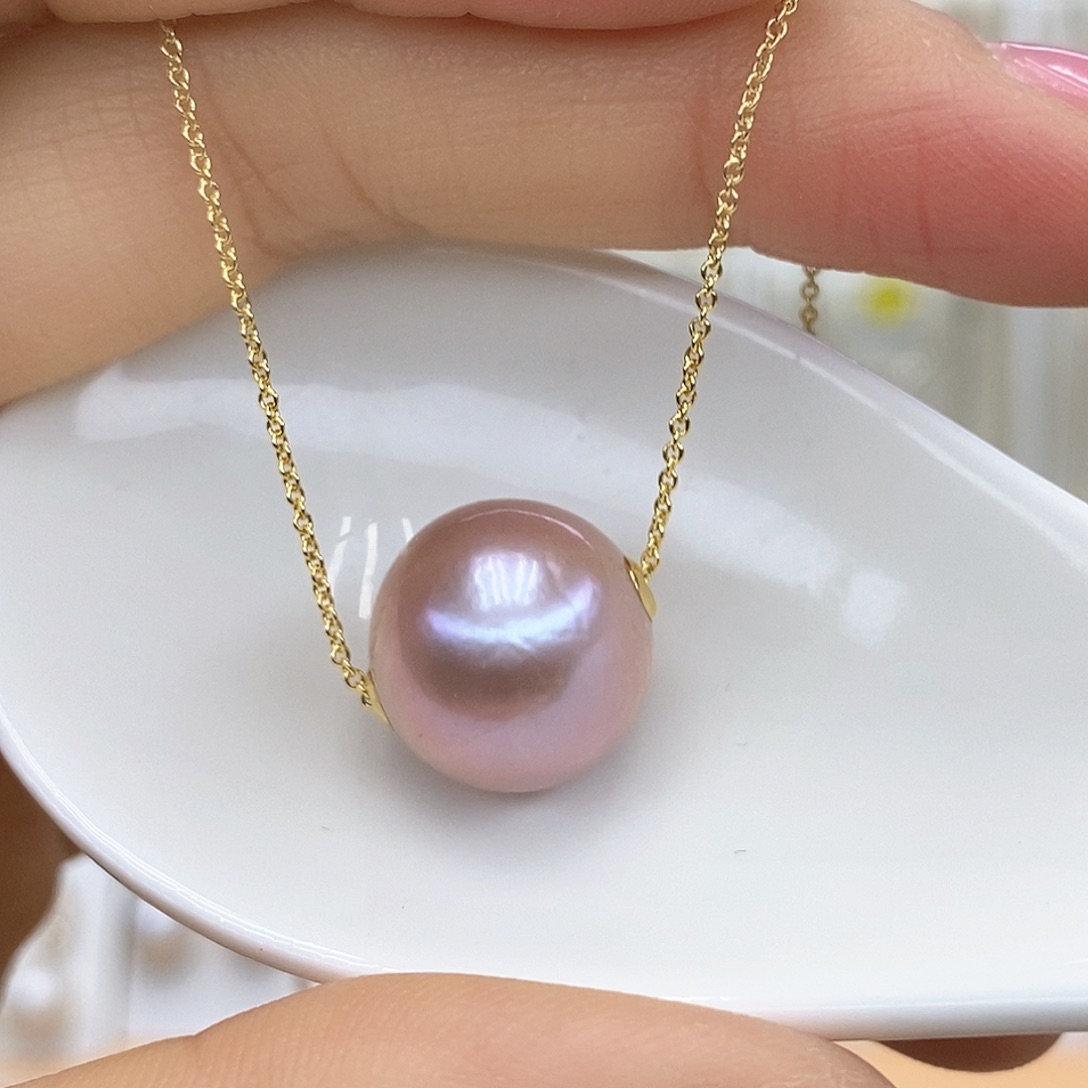 18K金镶嵌吊坠(赠链)淡水珍珠