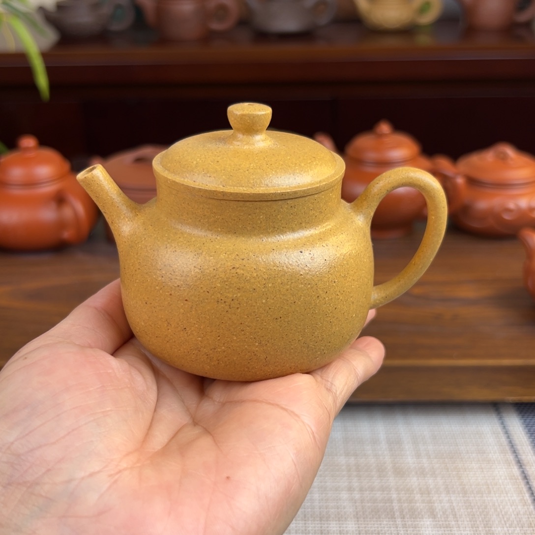 ✘***茶壶紫砂黄金段言心全手微瑕150cc