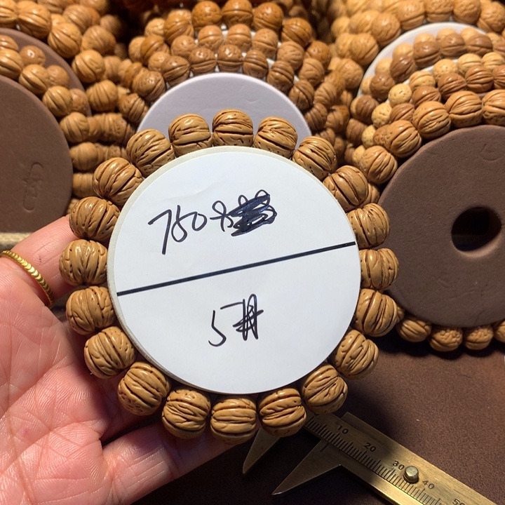 伴***茶桃核手串5#金丹桃核