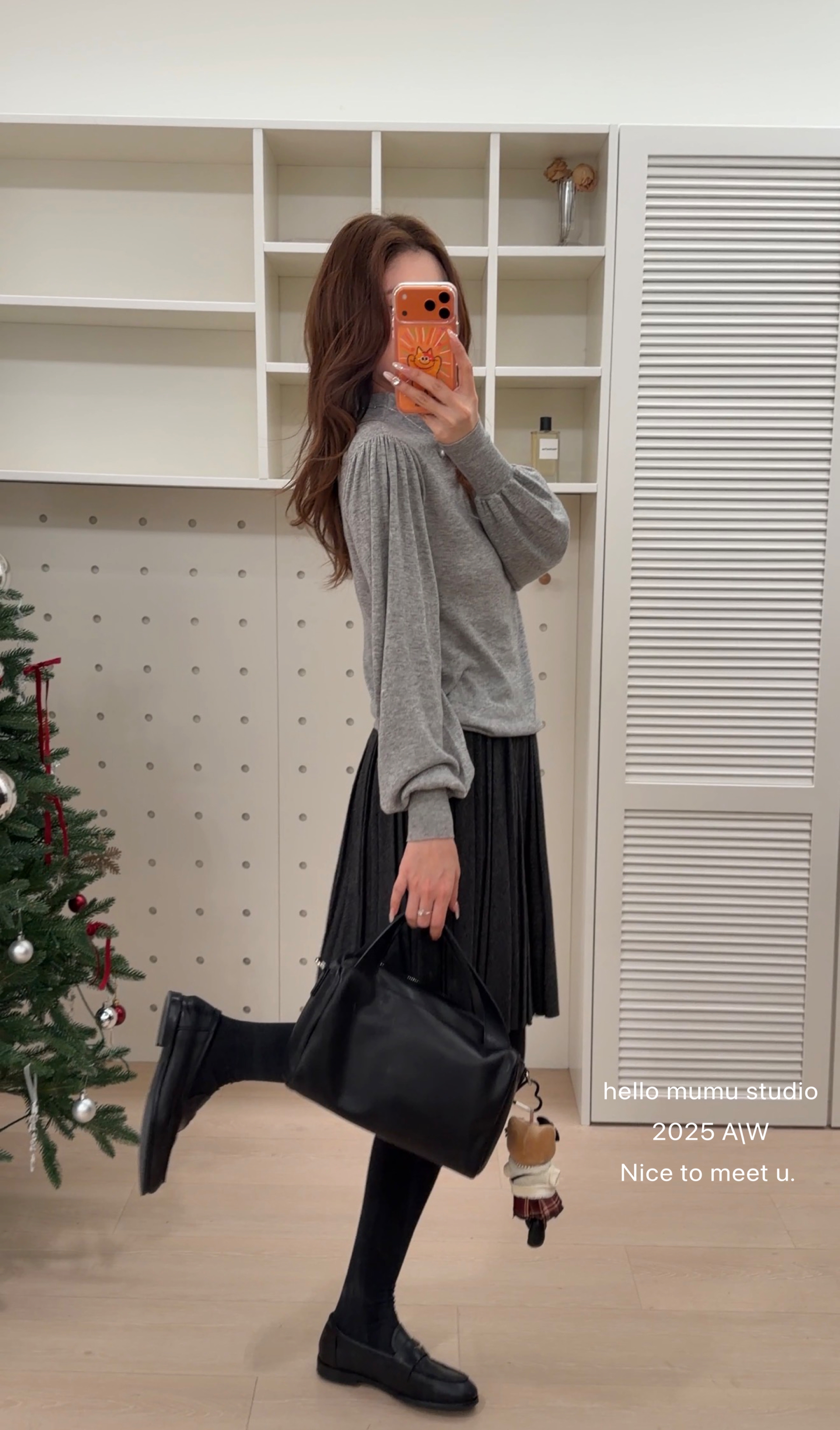 『李木木』冬款上新~~泡泡袖羊毛中领打底  59619