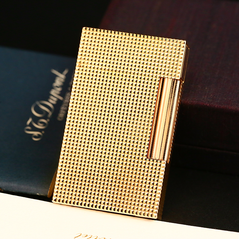 Dupont充气打火机镀金小巴黎钉L2大号男士高档复古个性收藏送礼