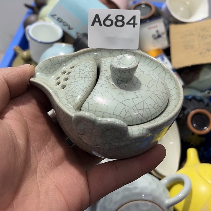 那***样瓷片茶摆件微瑕介意勿拍 