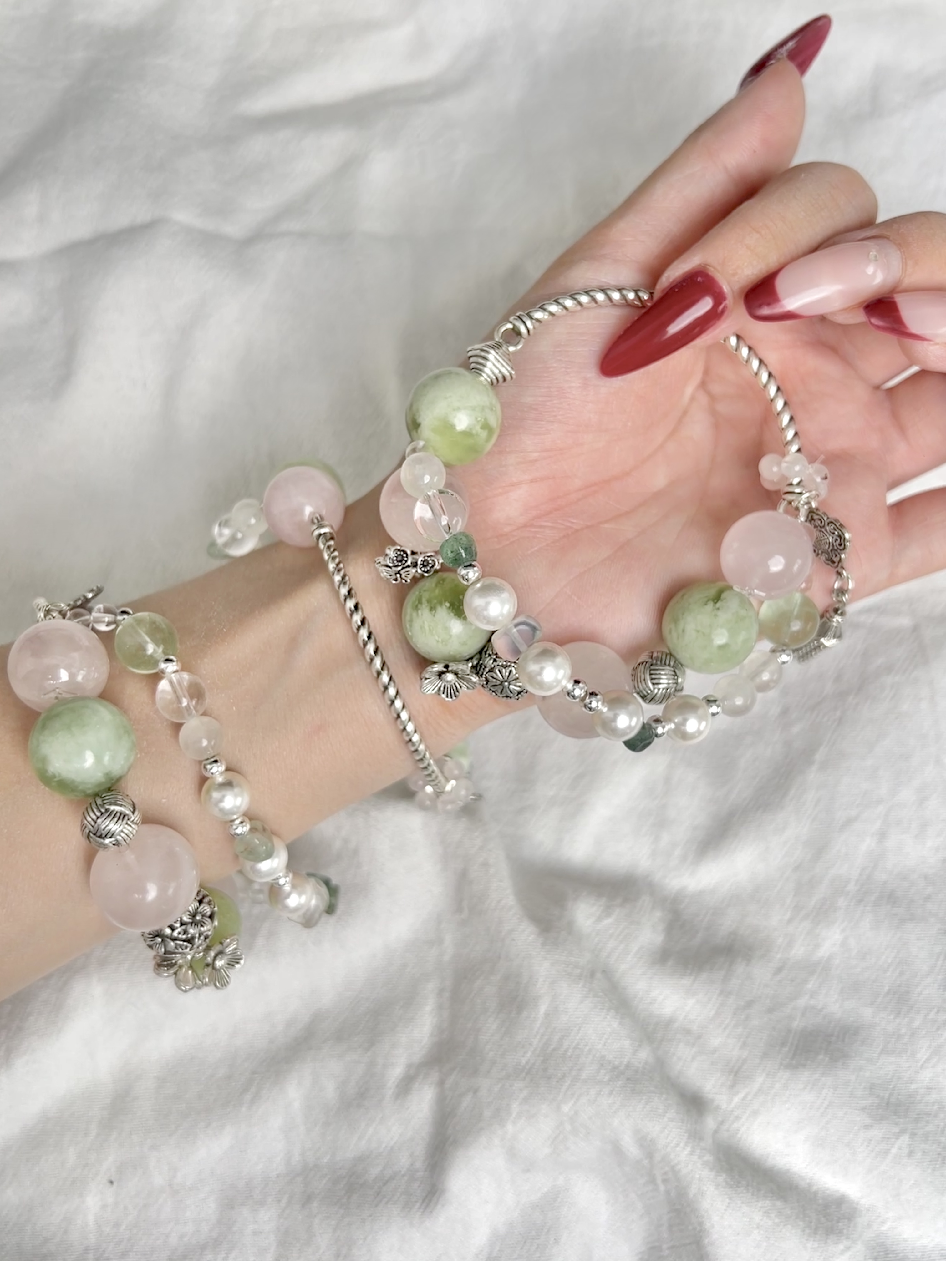 【SCARLETT斯佳丽】青提岫玉 粉水 天然水晶，默认微瑕，多样性发货