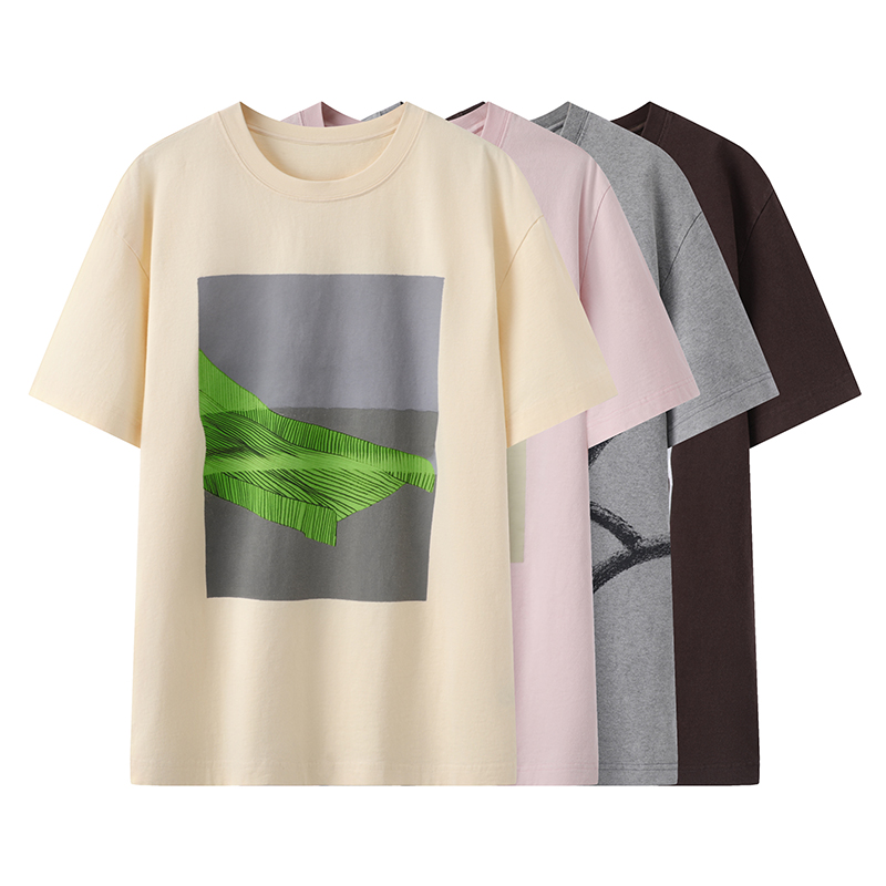 【0501】2025夏季新款几何印花短袖T恤女