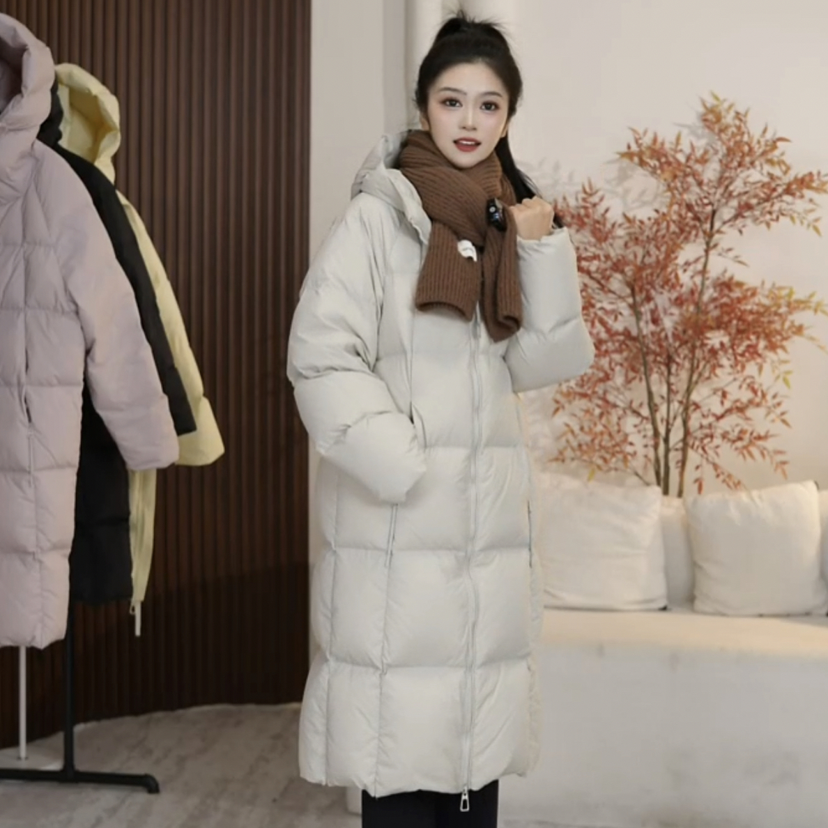 羽绒服中长款2025新款连帽宽松韩版加厚保暖显瘦过膝百搭