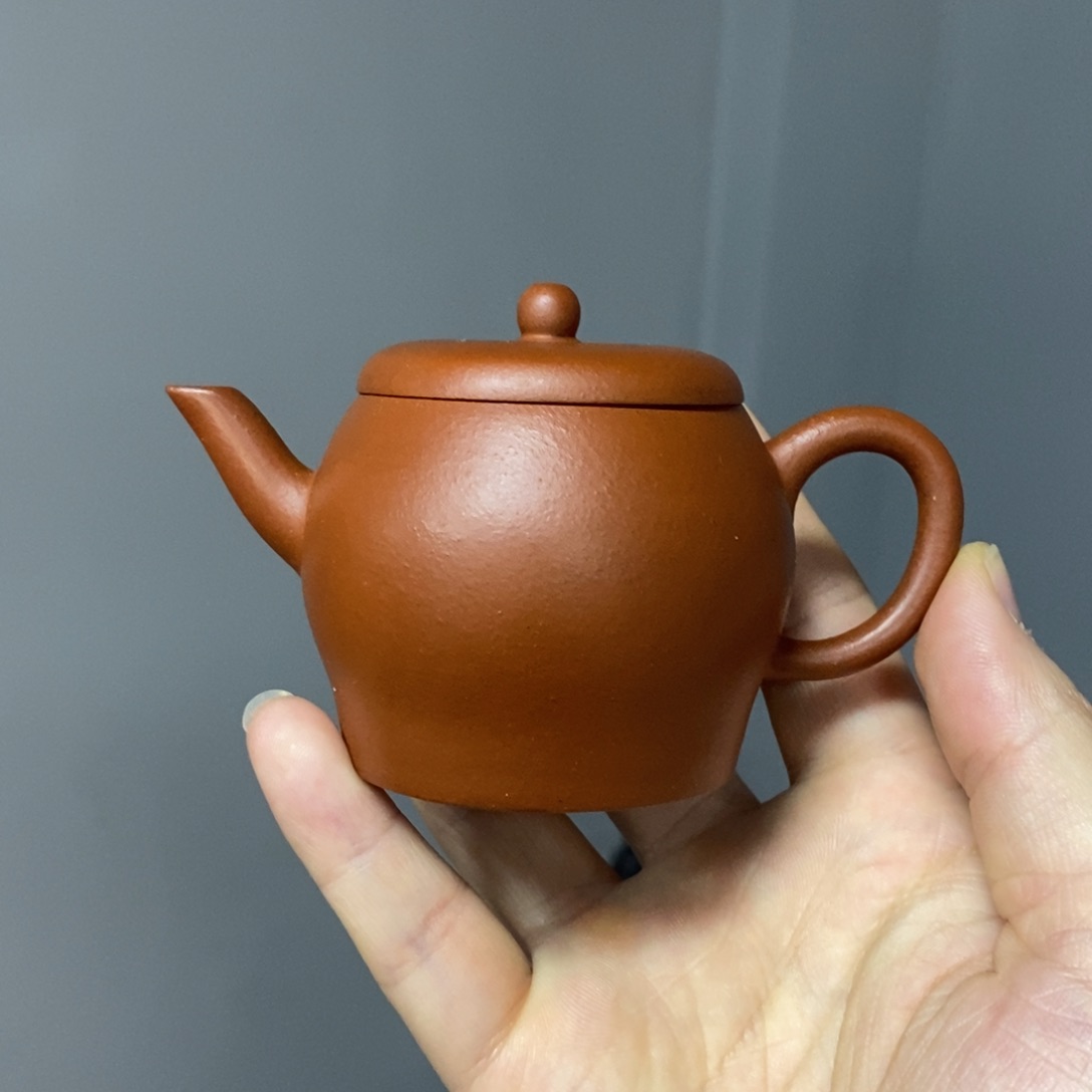 紫砂茶壶孟臣罐100毫升朱泥