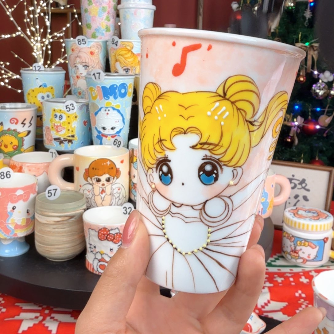 叮***家陶景德镇手绘高温釉下彩玉泥