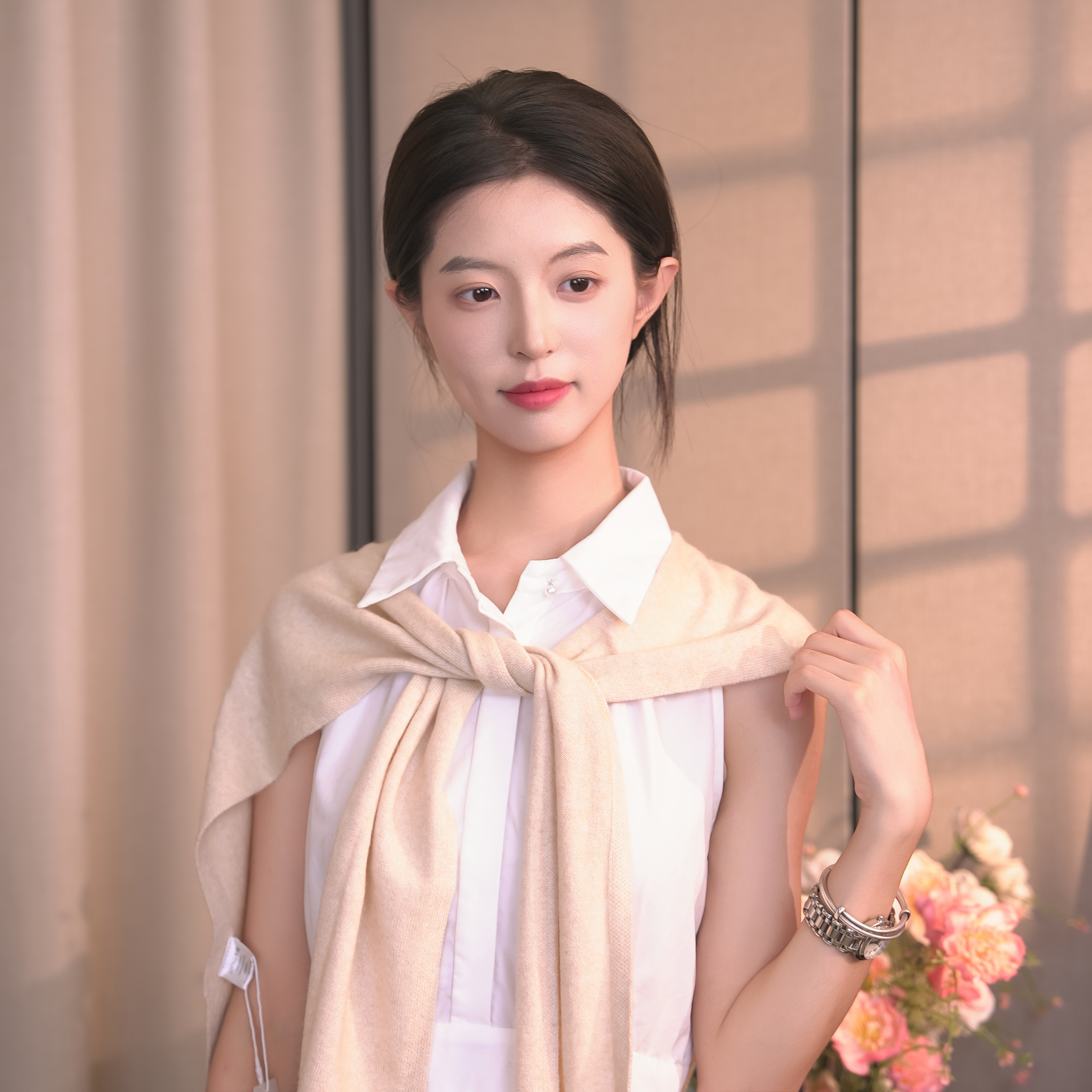 法系尾货羊绒搭肩