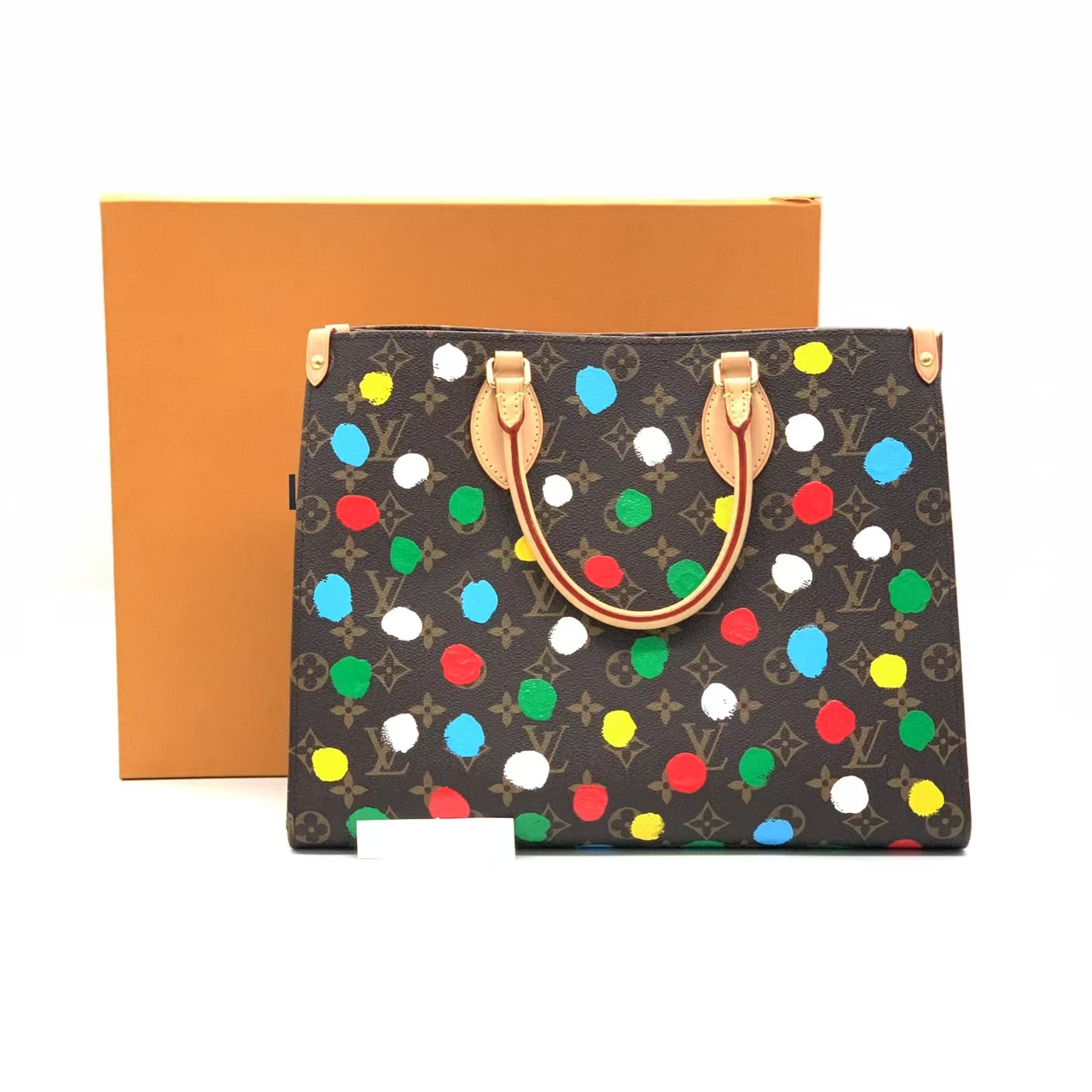 99新 LouisVuitton/路易威登 老花中号onthego包/草间弥生