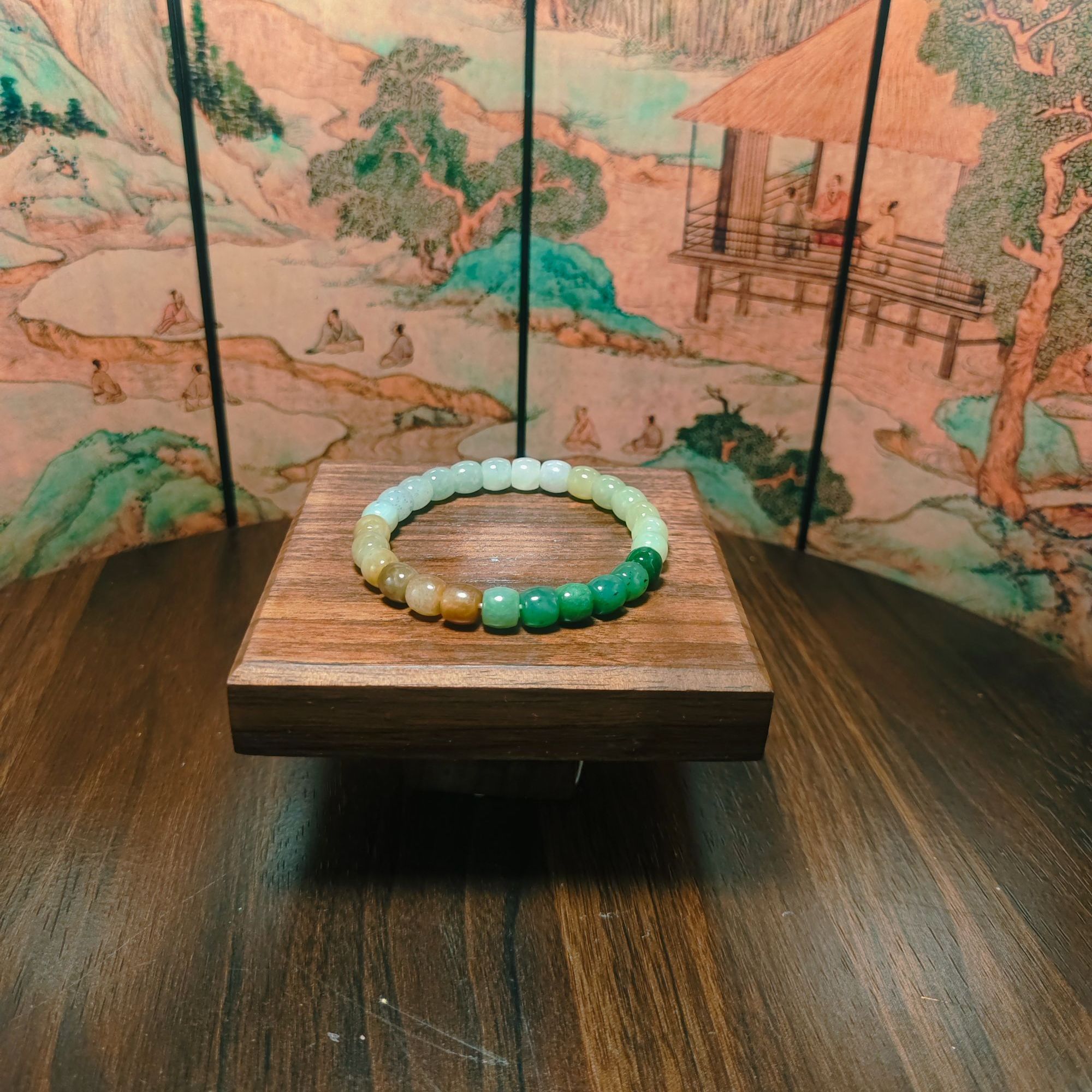 P和田玉多宝桶珠手串（卡8）1959